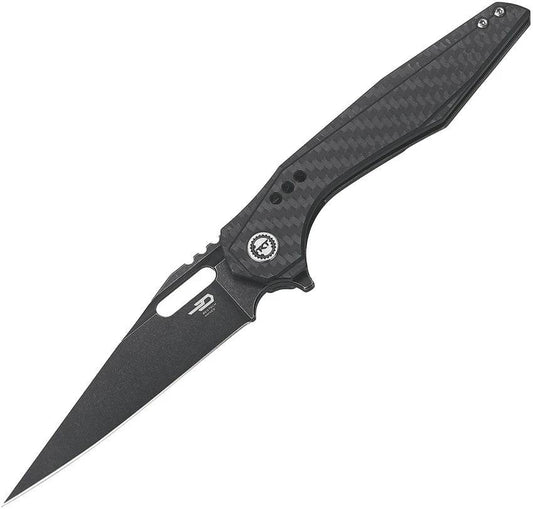 Bestech Malware Framelock Knife CF Black Handle S35VN Premium Steel Extended Tang For EDC Enthusiasts And Collectors by Bestech Knives