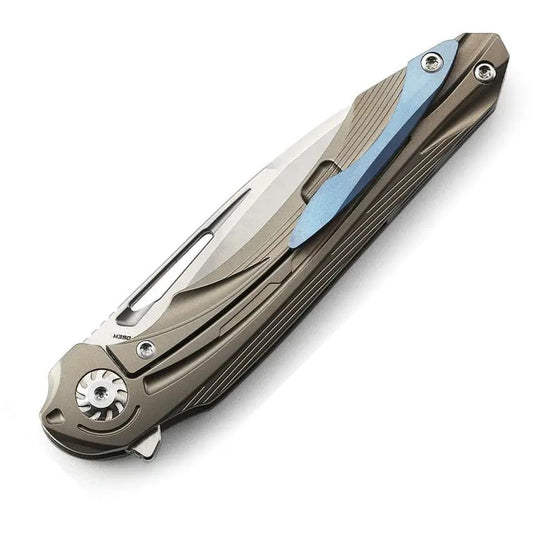Bestech Knives WIBRA Framelock Bronze BT2001D Premium EDC Knife With M390 Blade And Titanium Handle by Bestech Knives