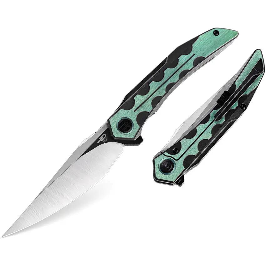 Bestech Knives Samari Framelock Knife Green Titanium M390 EDC Enthusiast Choice by Bestech Knives