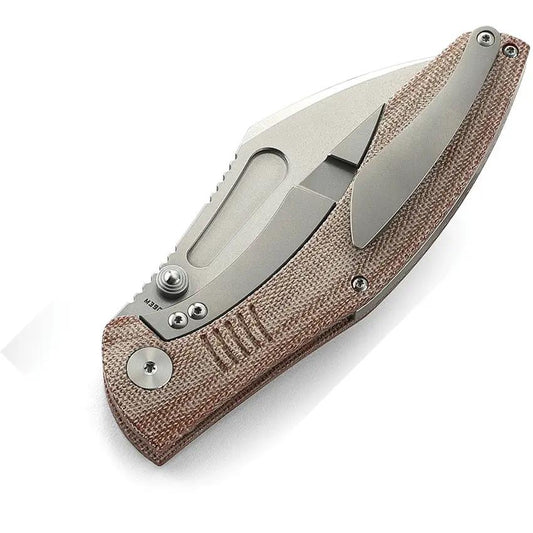 Bestech Knives Lockness Framelock EDC Knife Nat Micarta M390 Bead Blast Titanium Frame by Bestech Knives