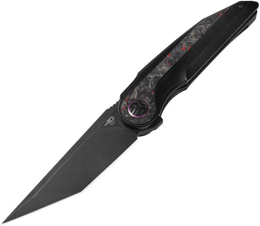 Bestech Blind Fury Framelock Knife BT2303E Premium M390 Blade Titanium Handle Red Carbon Fiber Inlay For EDC Enthusiasts by Bestech Knives