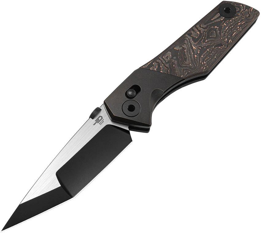 Premium Bestech Knives Cetus Bar Lock Copper Foil Carbon Fiber Handle EDC Knife With M390 Tanto Blade And Pocket Clip by Bestech Knives