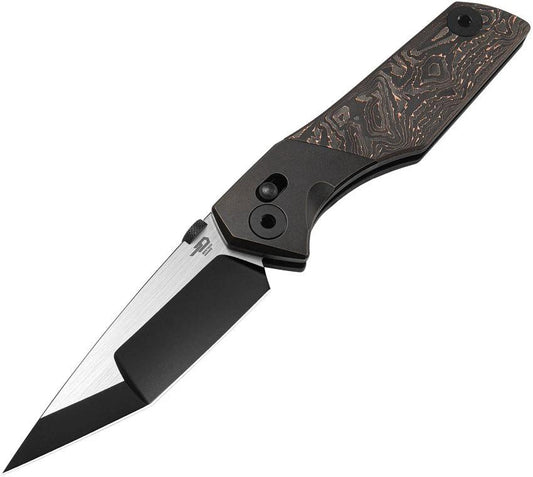 Premium Bestech Knives Cetus Bar Lock Copper Foil Carbon Fiber Handle EDC Knife With M390 Tanto Blade And Pocket Clip by Bestech Knives