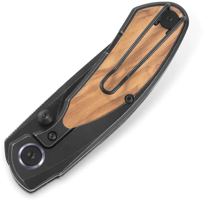 Bestech Knives Lito Framelock Ti Olive Wood Inlay EDC Knife With M390 Blade For Enthusiasts by Bestech Knives
