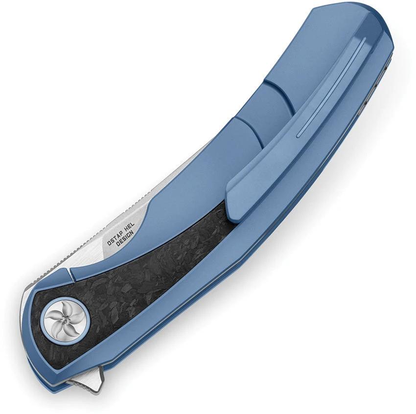 Bestech Sambac Framelock MCut BT2402D EDC Premium Knife With Blue Titanium Handle And Twill Carbon Fiber Inlay by Bestech Knives