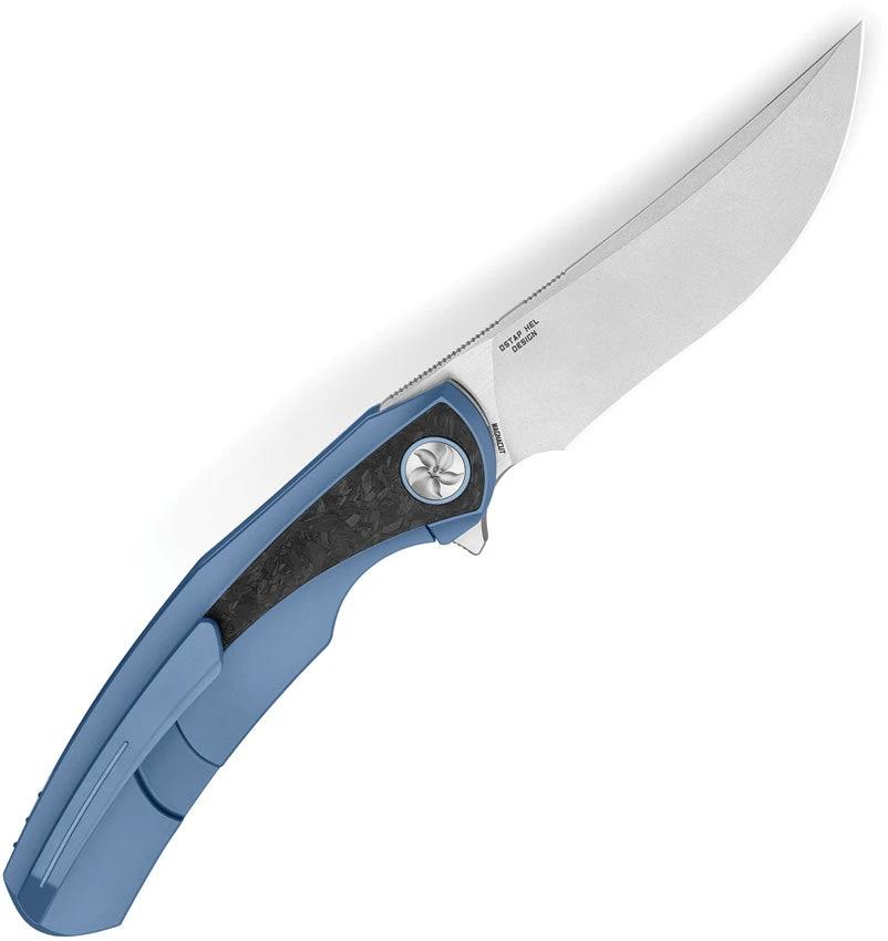 Bestech Sambac Framelock MCut BT2402D EDC Premium Knife With Blue Titanium Handle And Twill Carbon Fiber Inlay by Bestech Knives