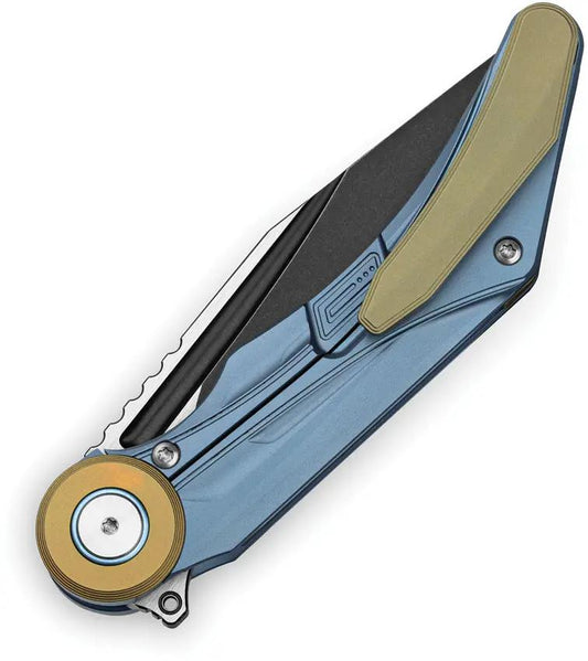 Bestech Seraph Framelock Ti Blue BT2403D EDC Knife With M390 Blade And Titanium Handle by Bestech Knives
