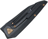 Bestech VK-NAVI Framelock EDC Knife M-Cut Black Stonewash Titanium Handle Red Copper Inlay For EDC Enthusiasts by Bestech Knives