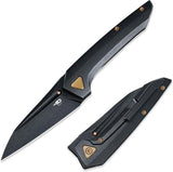 Bestech VK-NAVI Framelock EDC Knife M-Cut Black Stonewash Titanium Handle Red Copper Inlay For EDC Enthusiasts by Bestech Knives
