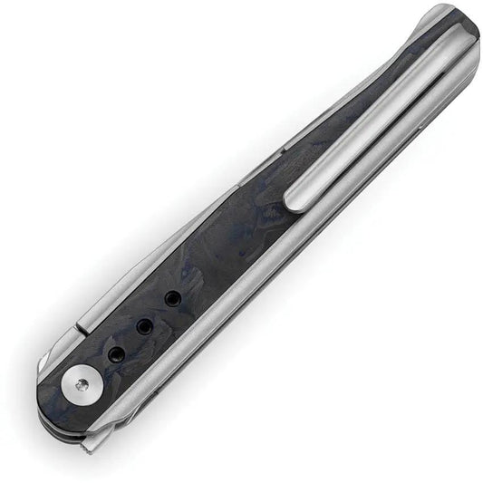Bestech Spear Phisher Framelock Knife BT2405B M390 Blade Titanium Blue Marble CF Inlay for EDC Enthusiasts by Bestech Knives