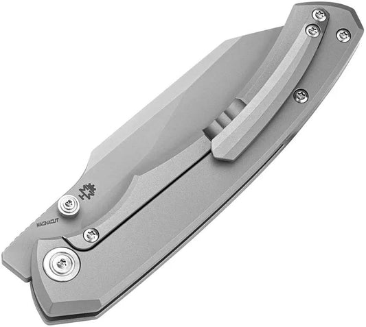 Bestech Knives Clastic Framelock Bead Blast BT2407C Titanium Handle EDC Knife with Pocket Clip by Bestech Knives