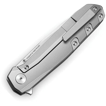 Bestech Knives 9 Framelock Ti Gray BT2408A M390 Blade EDC Knife For Everyday Carry Enthusiasts by Bestech Knives