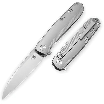 Bestech Knives 9 Framelock Ti Gray BT2408A M390 Blade EDC Knife For Everyday Carry Enthusiasts by Bestech Knives