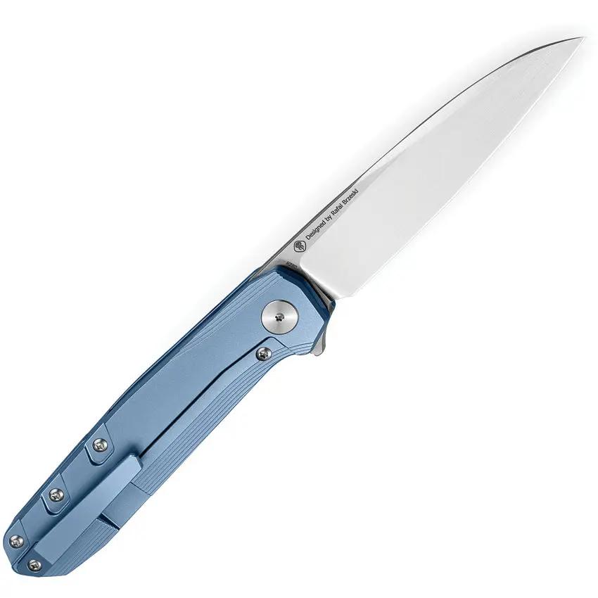 Bestech Knives Framelock Ti Blue BT2408C EDC Enthusiasts Titanium Handle M390 Satin Blade by Bestech Knives