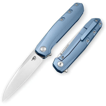 Bestech Knives Framelock Ti Blue BT2408C EDC Enthusiasts Titanium Handle M390 Satin Blade by Bestech Knives