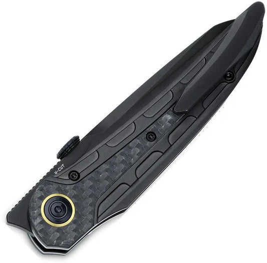 Bestech Prydwen Framelock M-Cut Ti EDC Knife with Black Stonewash Blade and Carbon Fiber Inlay by Bestech Knives