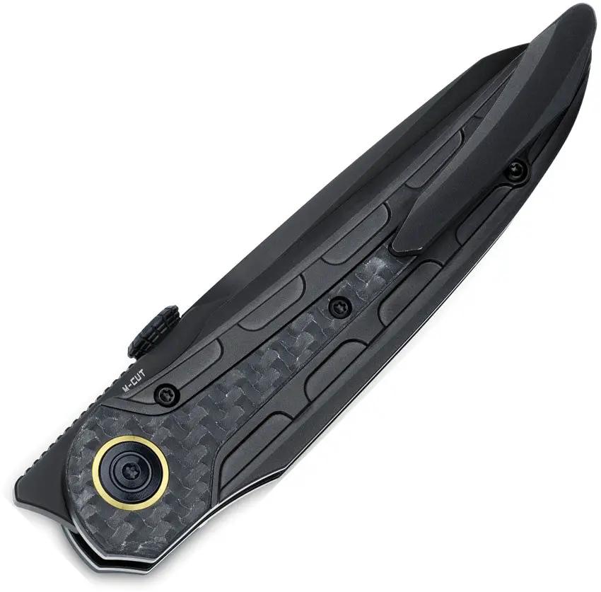 Bestech Prydwen Framelock M-Cut Ti EDC Knife with Black Stonewash Blade and Carbon Fiber Inlay by Bestech Knives