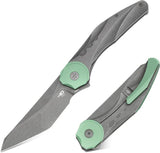 Bestech Excentric Framelock Ti Knife with M390 Blade Stonewashed Titanium Handle for EDC Enthusiasts by Bestech Knives