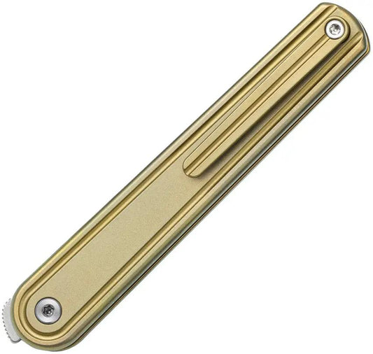Bestech Knives Ink Linerlock Titanium Bronze EDC Knife Premium MagnaCut Blade 4 Inch Closed by Bestech Knives