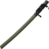 BTX Battle Tested Green Tachi Katana 41in Satin 1060HC Blade with TPR Handle Green Wood Scabbard For Collectors by Battle Tested