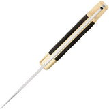 Buck Auto Lockback Knife 112 Ebony Wood Handle Satin 420HC Clip Point Blade Leather Belt Sheath Included EDC by Buck