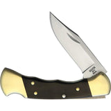 Buck Ranger Lockback Knife Premium 420HC Blade Macassar Ebony Dymondwood Handles Leather Sheath For Outdoorsmen by Buck