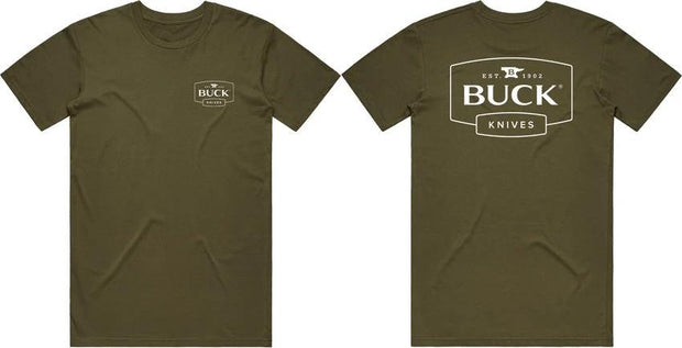 Buck Logo T-Shirt OD Green Lrg 13867 by Buck