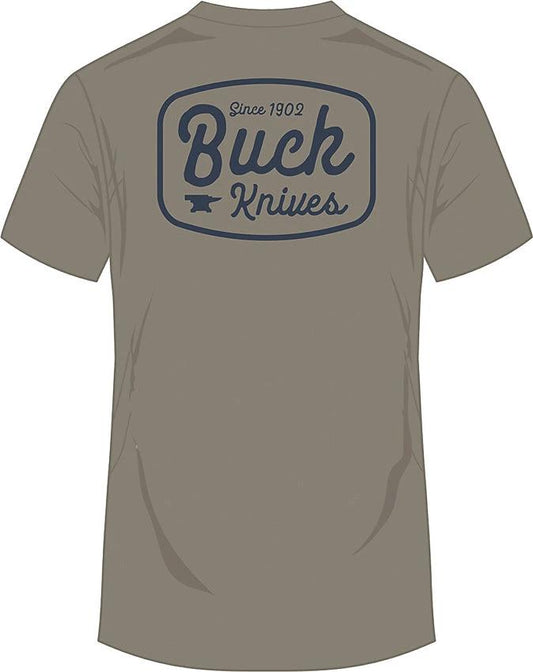 Buck Round Badge T-Shirt Gray 2XL 14287 by Buck