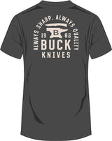 Buck Stacked Badge T-Shirt Gray XL 14293 by Buck