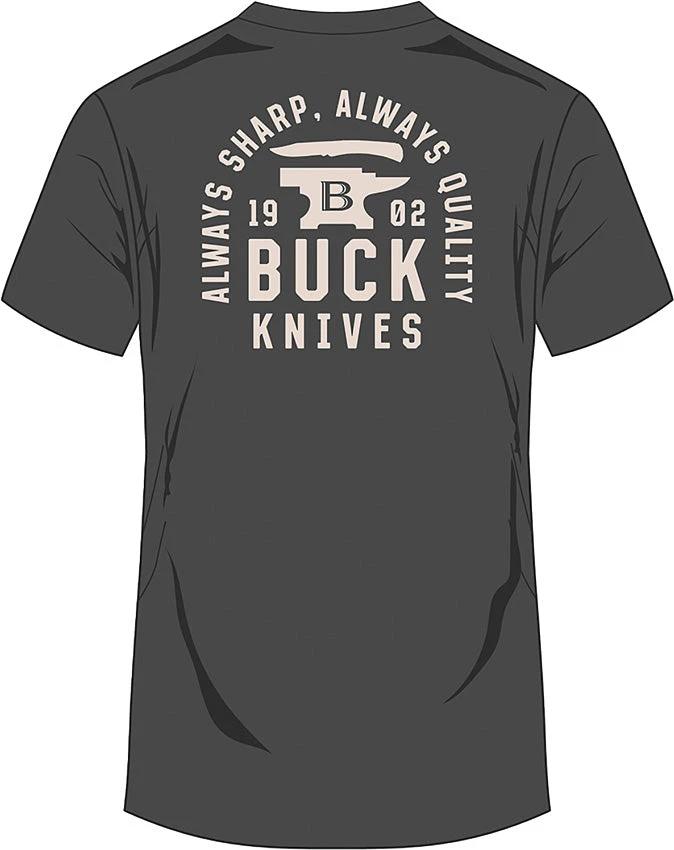 Buck Stacked Badge T-Shirt Gray 2XL 14294 by Buck