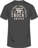 Buck Stacked Badge T-Shirt Gray 2XL 14294 by Buck