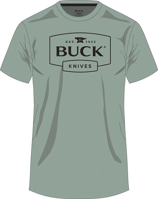 Buck Logo T-Shirt Sage LG 14320 by Buck