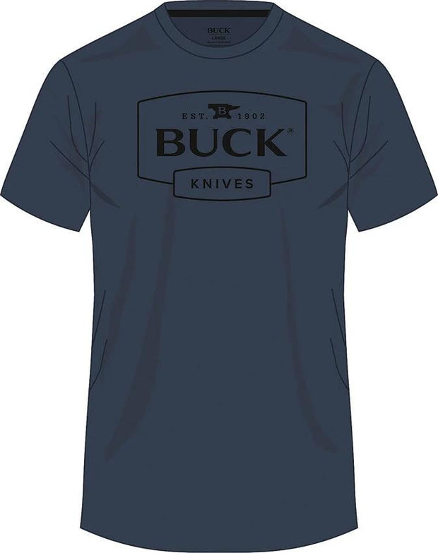 Buck Logo T-Shirt Navy LG 14327 by Buck