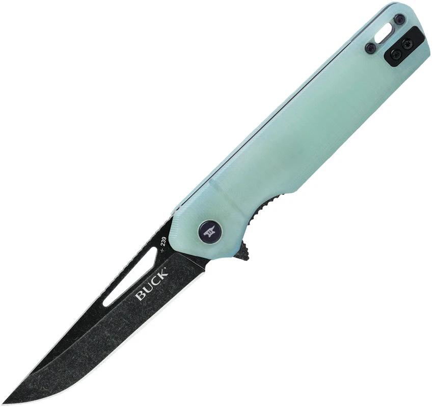 Buck Infusion Linerlock Assisted Opening Knife Jade G10 Handle 3.25in 7Cr17MoV Blade EDC by Buck