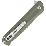Buck Langford Linerlock Knife With Satin 7Cr17MoV Blade Green G10 Handle EDC Ready by Buck