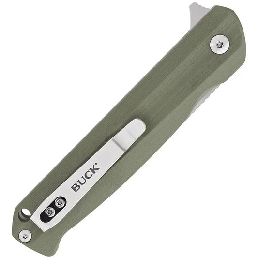 Buck Langford Linerlock Knife With Satin 7Cr17MoV Blade Green G10 Handle EDC Ready by Buck