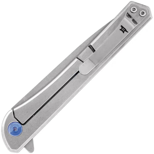 Buck Cavalier Framelock Folding Knife 4.5 Inch Closed 7Cr17MoV Blade Gray Aluminum With Carbon Fiber Inlay EDC Ready by Buck