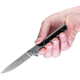 Buck Cavalier Framelock Folding Knife 4.5 Inch Closed 7Cr17MoV Blade Gray Aluminum With Carbon Fiber Inlay EDC Ready by Buck