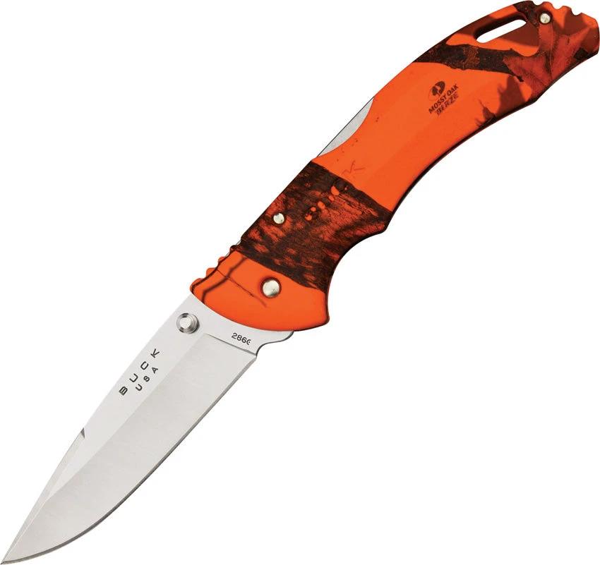 Buck Bantam BHW Lockback Knife With 420HC Blade Rugged Outdoor Hunters Mossy Oak Blaze Orange by Buck