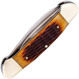 Buck Knives Buck Canoe Brown Jig Bone Handle With Satin Finish And Dual Blades Spear And Pen For Collectors by Buck