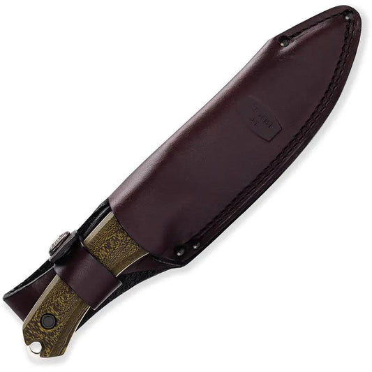 Buck Alpha Guide Knife Richlite 9in S35VN Drop Point Full Tang With Lanyard Hole Leather Belt Sheath For Outdoorsmen by Buck