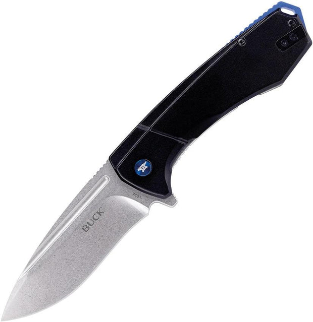 Buck Ruckus Framelock Black Blue 14152 by Buck