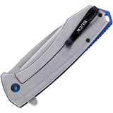 Buck Ruckus Framelock Knife For EDC D2 Tool Steel Drop Point Blade Black Blue Aluminum Handle by Buck