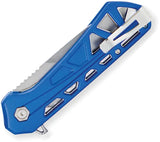 Buck Trace Linerlock Knife Premium Blue Aluminum Handle with 7Cr17MoV Blade Drop Point Four Point Five Inch Closed EDC by Buck