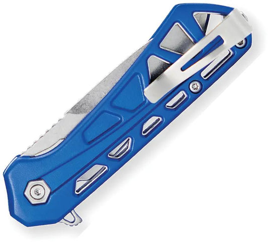 Buck Mini Trace Ops Linerlock Knife Blue Skeletonized Aluminum Handle 7Cr17MoV Blade EDC by Buck