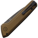 Buck Auto Deploy Button Lock Knife Bronze Cerakote Aluminum Handle 154CM Drop Point For Outdoor Enthusiasts by Buck