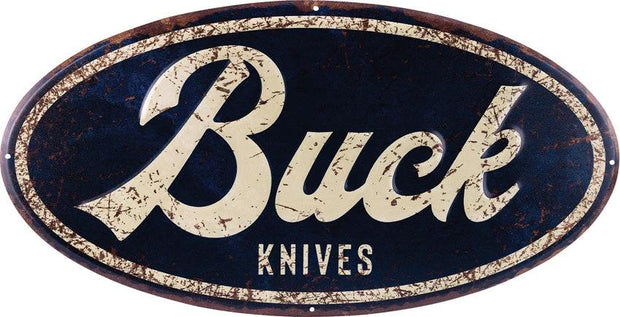 Buck Oval Tin Tacker Sign 14080 by Buck