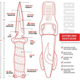 Bubba Blade Dive Knife Pointed TiNi Blade With Full Tang For Divers Belt Cutter And Lanyard Hole by Bubba Blade