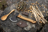 BeaverCraft Bushcraft Splitting Hatchet AX3 For Campers And Outdoorsmen 1066 Carbon Steel 4.63 Inch Edge by BEAVERCRAFT