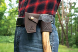 BeaverCraft Bearded Hatchet AX6 For Bushcraft, Forged 1066 Carbon Steel, 3.5in Edge, Ash Handle Leather Sheath by BEAVERCRAFT